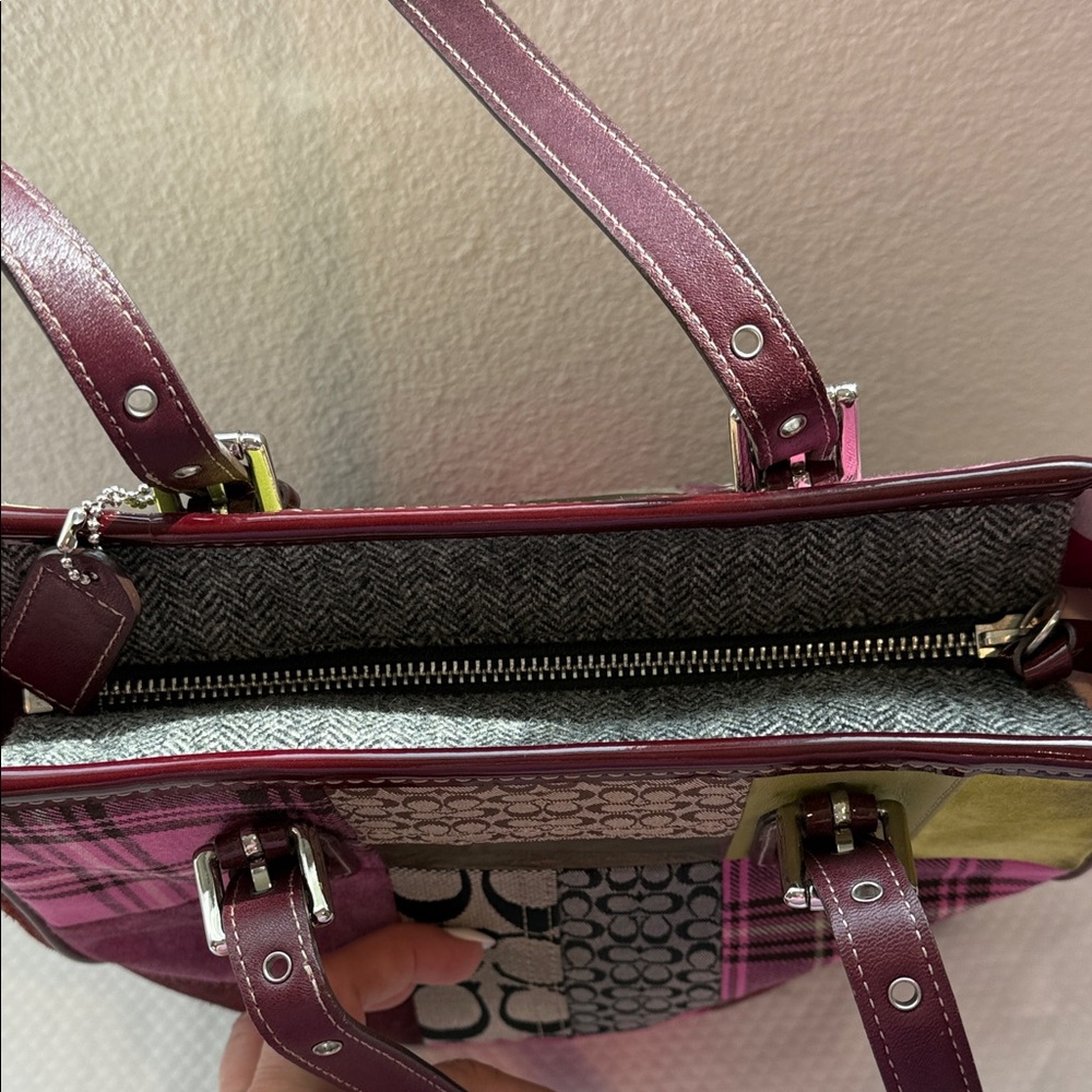 Vintage Coach Holiday Patchwork Tote Bag G05Q-9752 - Picture 6 of 11